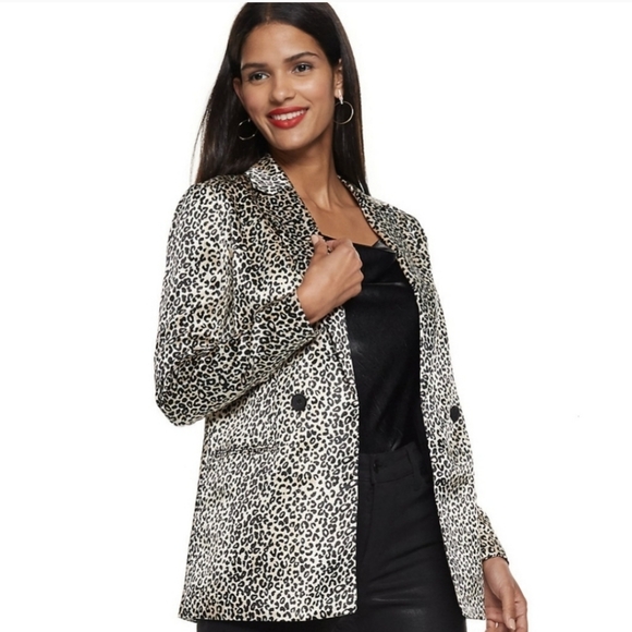 NINE WEST Animal Print Blazer Career Size Large - Picture 15 of 15
